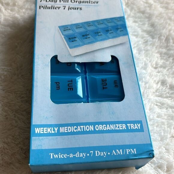 NEW 7 Day AM/ PM Pill Organizer Box Removable Travel Medication Twice a day - Picture 2 of 6